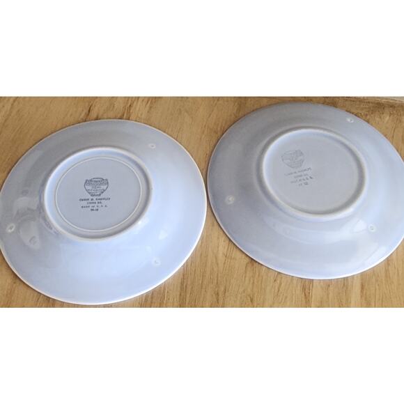 2 Edwin M Knowles Vintage Saucer Plates Pastel Blue Nice Condition See Pictures - Picture 3 of 11